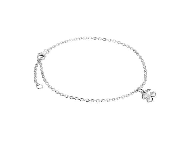 Lumoava Onnekas nilkkaketju 23/25cm rodinoitu hopea - Puustjärven Kello & Kulta