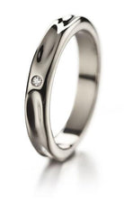 Lumoava Hunaja sormus 4,8mm 0,03ct 585 valkokultaa - Puustjärven Kello & Kulta