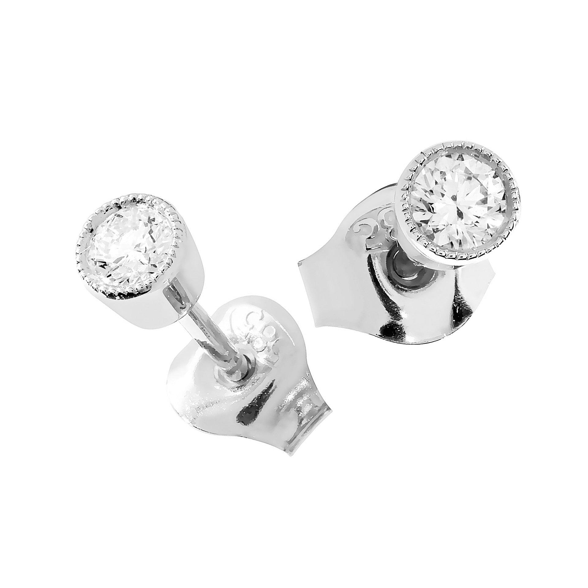 Sandberg Suvituuli - valkokultaiset timanttikorvakorut M-200-W - Puustjärven Kello & Kulta