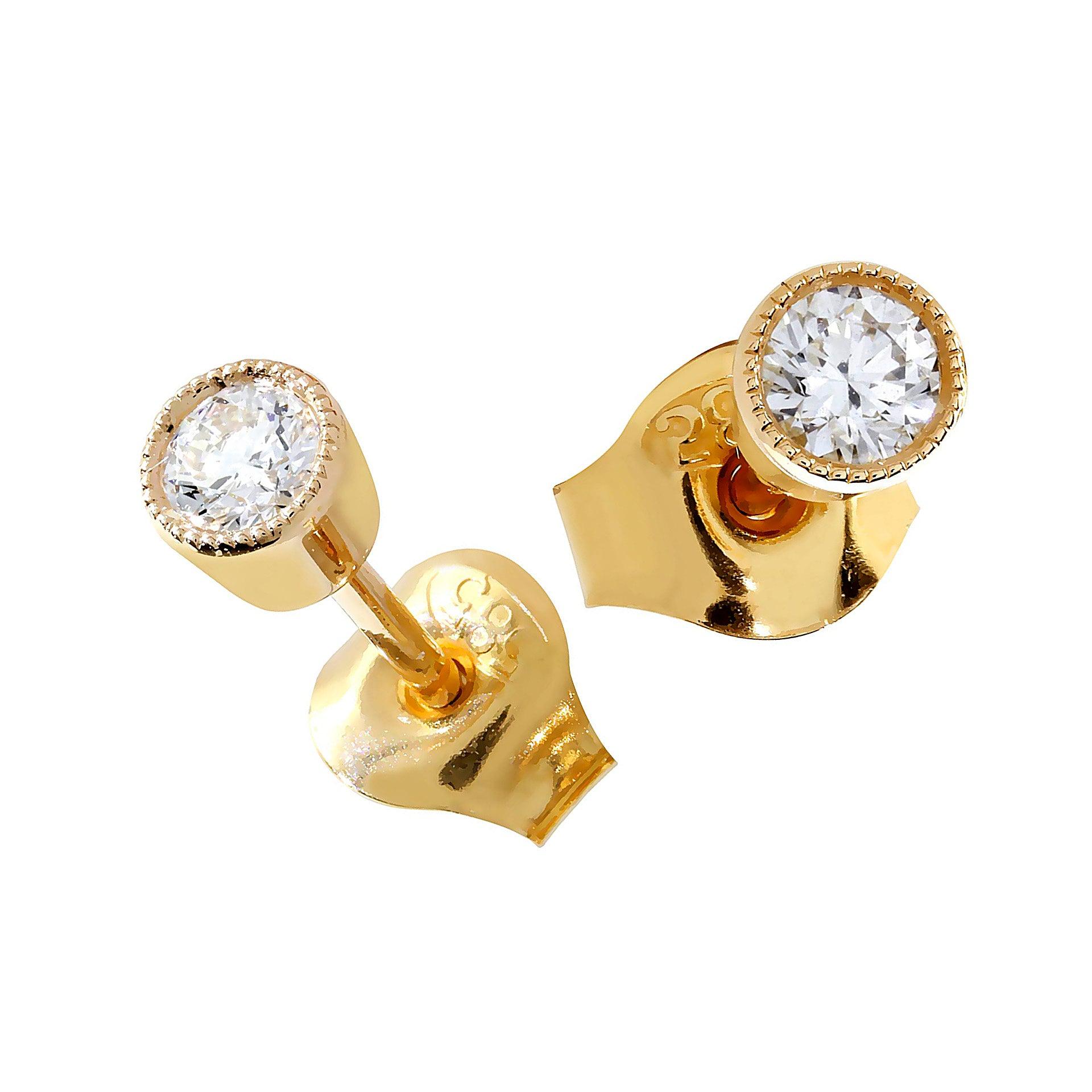 Sandberg Suvituuli - keltakultaiset timanttikorvakorut M-200K - Puustjärven Kello & Kulta