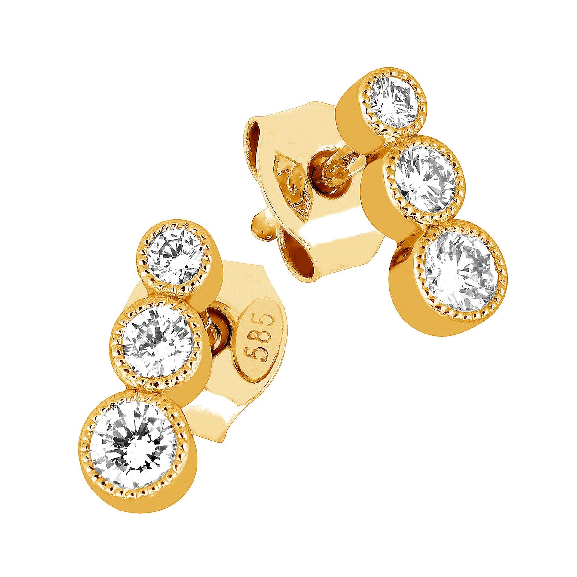 Sandberg Suvituuli - keltakultaiset timanttikorvakorut M-212-K - Puustjärven Kello & Kulta