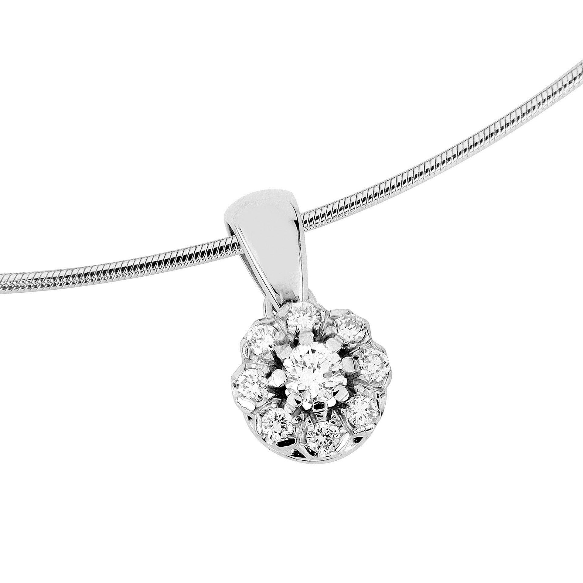 Sandberg Toivomuslähde - valkokultainen timanttiriipus M-217-W - Puustjärven Kello & Kulta