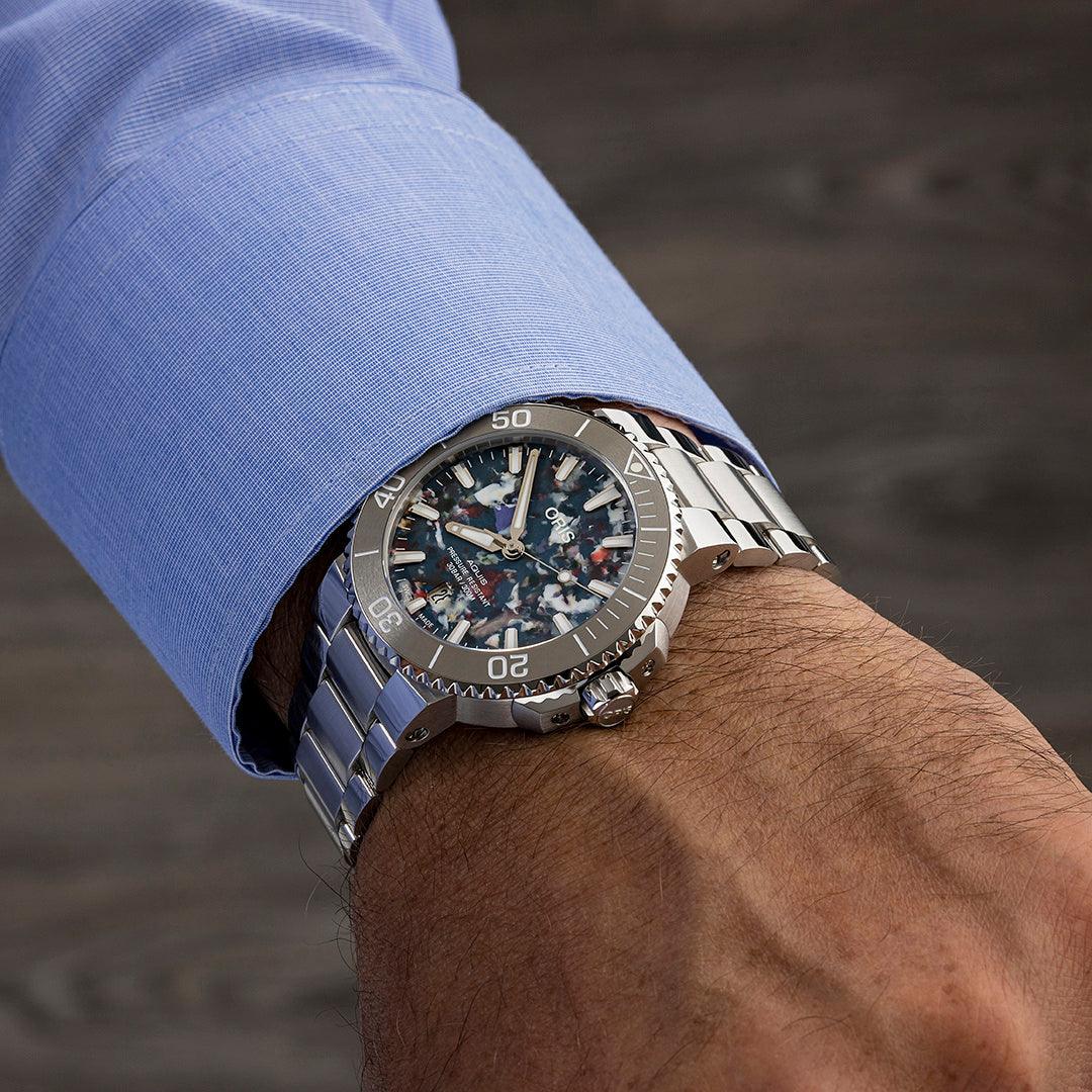 Oris Aquis Date Upcycle - miesten rannekello 01-733-7766-4150-S - Puustjärven Kello & Kulta