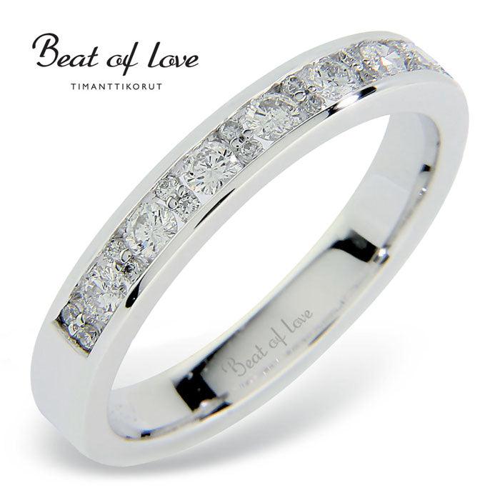 Beat of Love - valkokultainen timanttisormus R-20273DW - Puustjärven Kello & Kulta