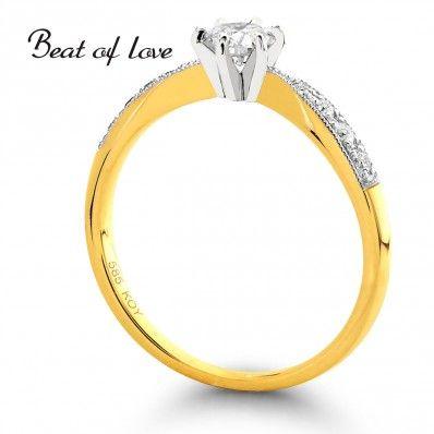 Beat of Love - keltakultainen timanttisormus R-22218D-150 - Puustjärven Kello & Kulta