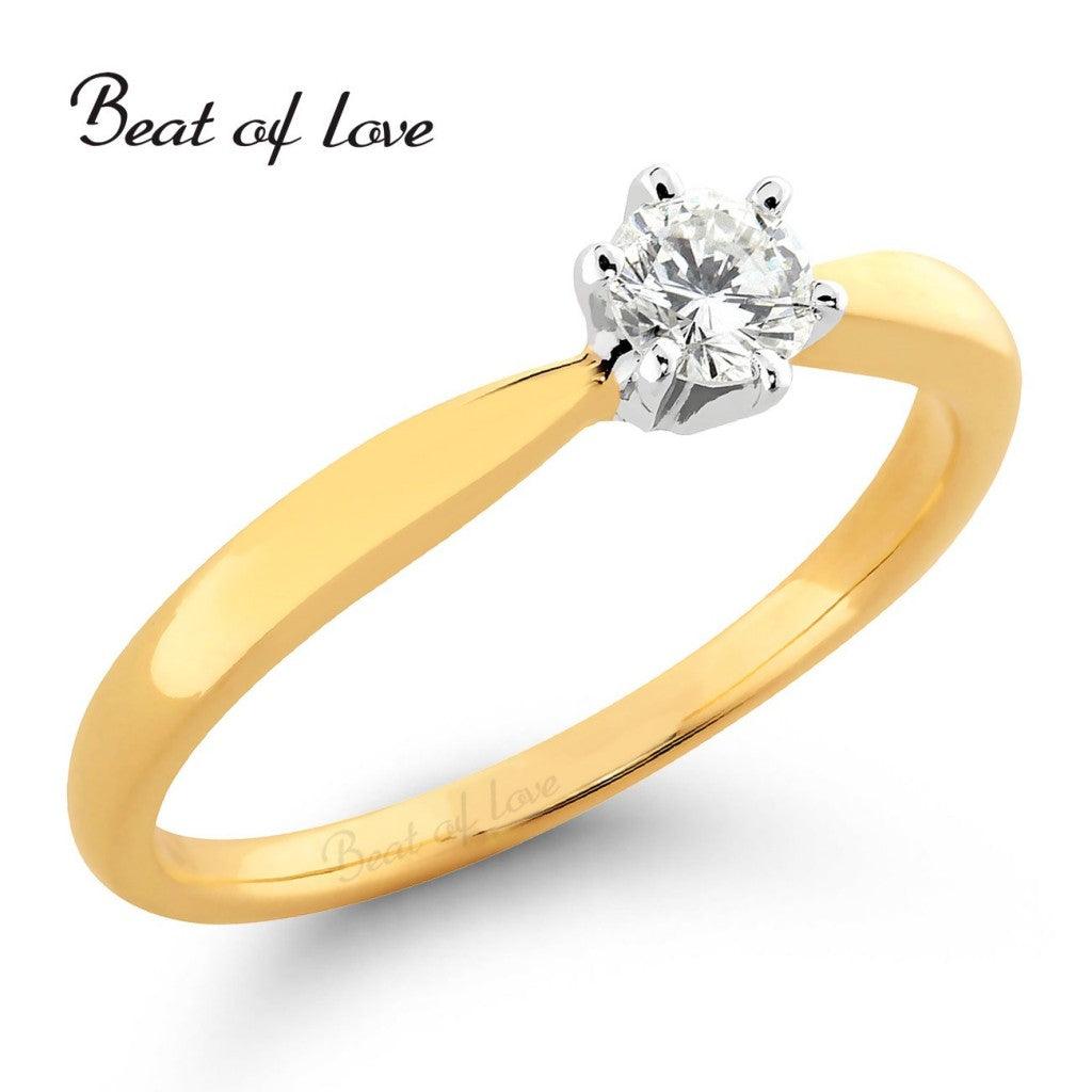 Beat of Love - keltakultainen timanttisormus R-29990D-150 - Puustjärven Kello & Kulta