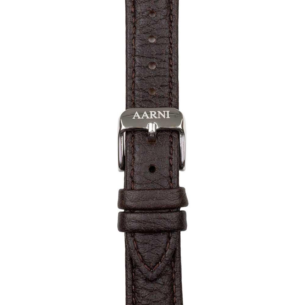 Aarni - Hirvennahkainen kelloranneke 16mm (tummanruskea) - Puustjärven Kello & Kulta