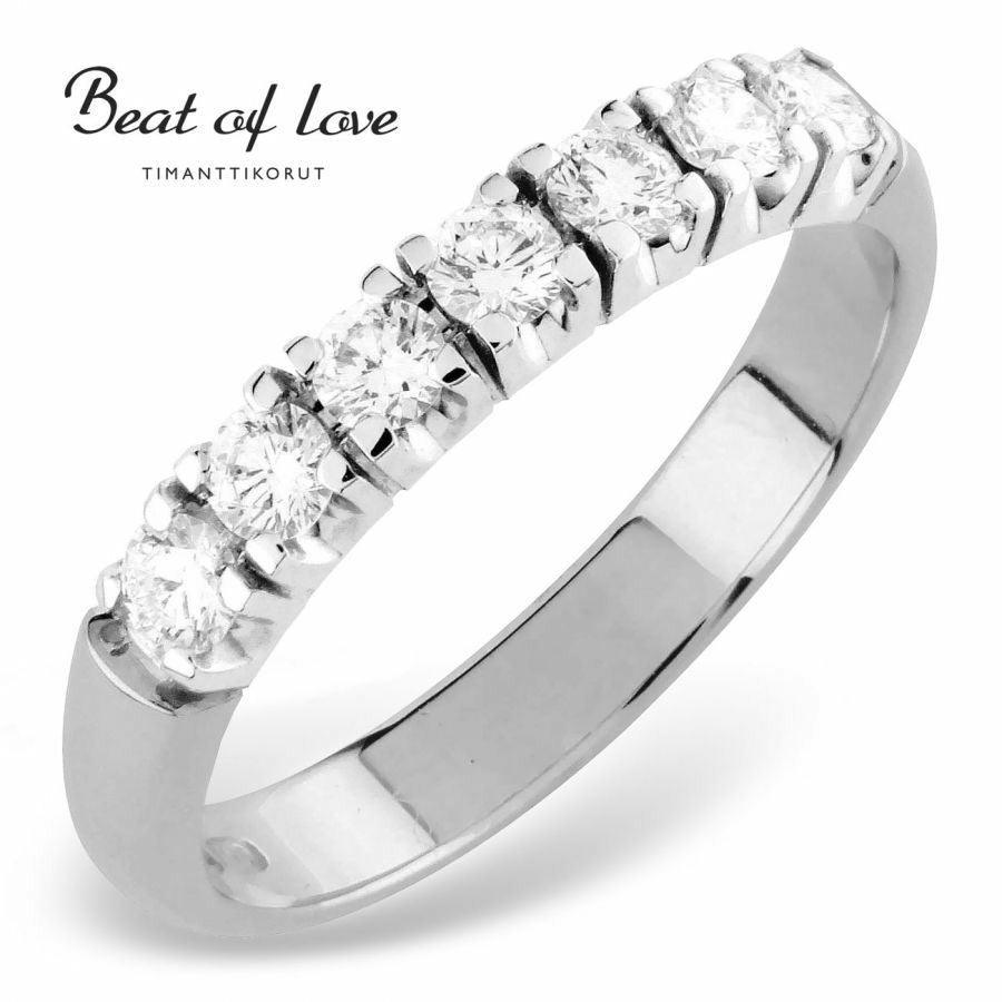 Beat of Love - valkokultainen timanttisormus RO-7x0.07DW-150 - Puustjärven Kello & Kulta