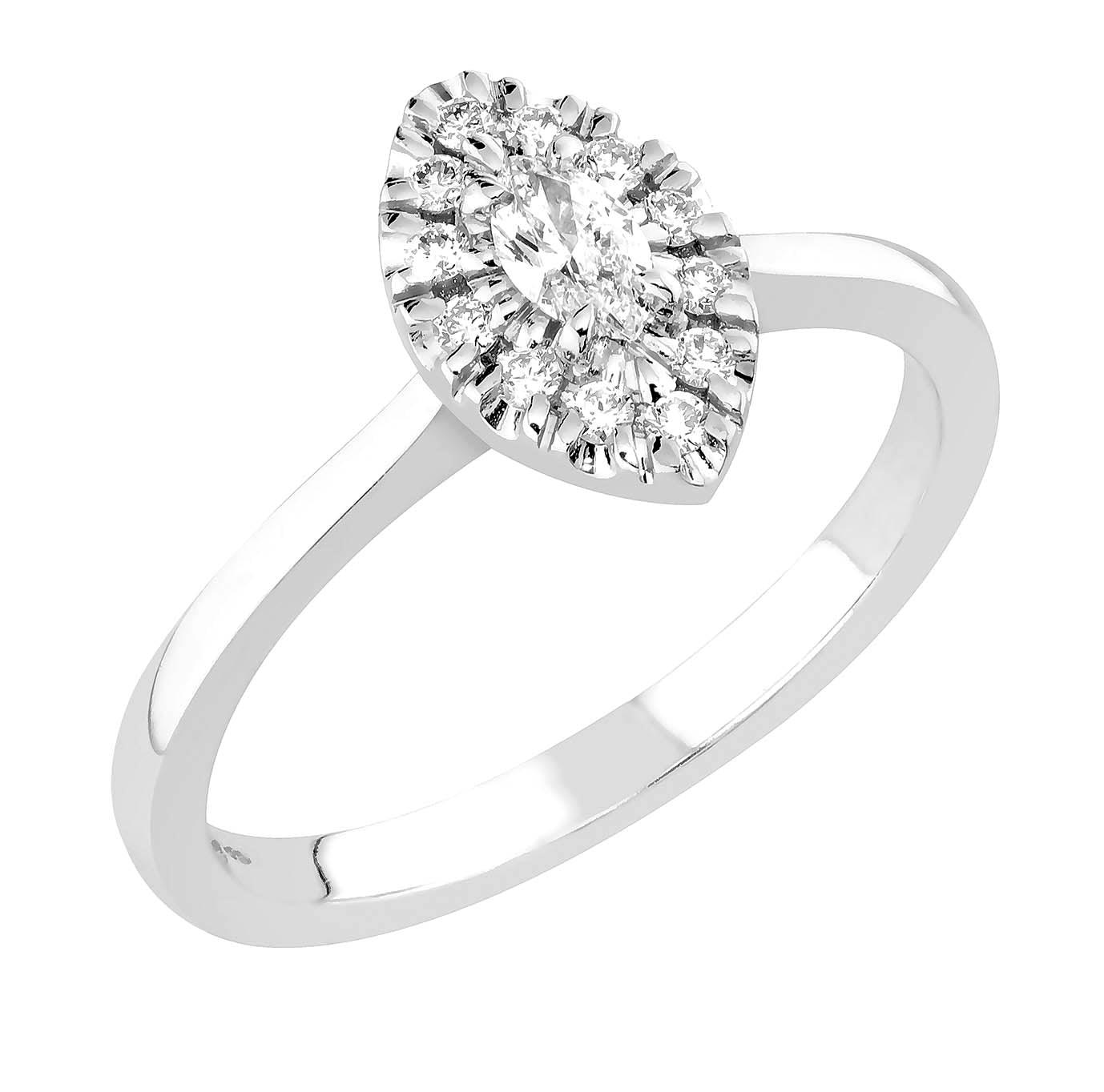 Sandberg Toivomuslähde I - valkokultainen timanttisormus V-923w - Puustjärven Kello & Kulta