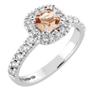 Sandberg Toivomuslähde I halosormus morganiitilla valkokulta - Puustjärven Kello & Kulta