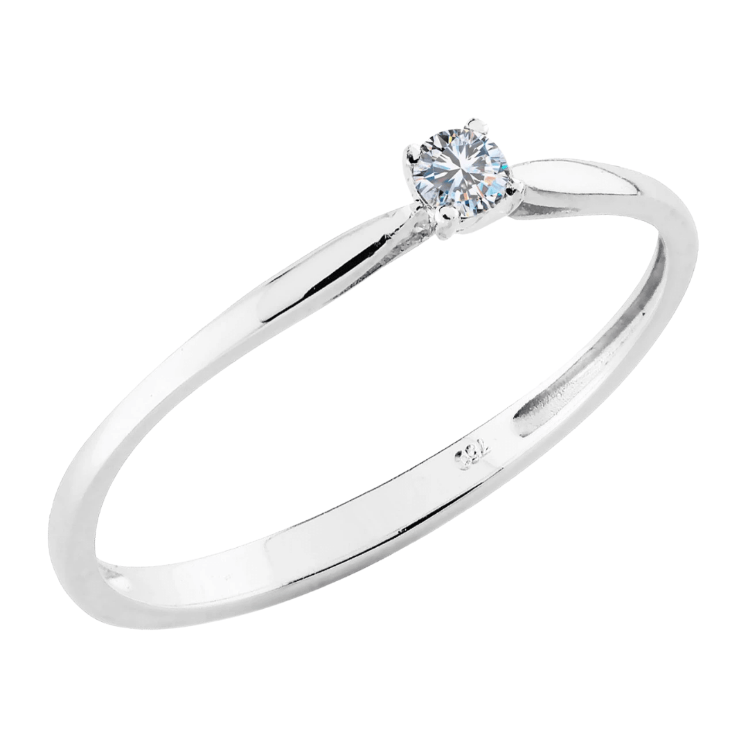 Sormus 0,062ct W/Si valkokulta - Puustjärven Kello & Kulta