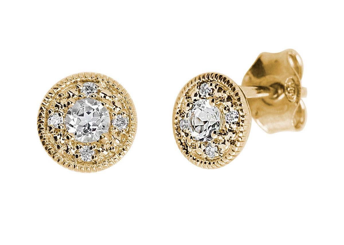 Kohinoor Marina - keltakultaiset timanttikorvakorut 143-448T-05 - Puustjärven Kello & Kulta