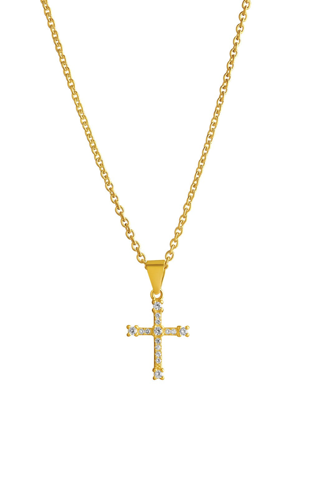 Topgold hopea risti kivillä 15mm kullattu