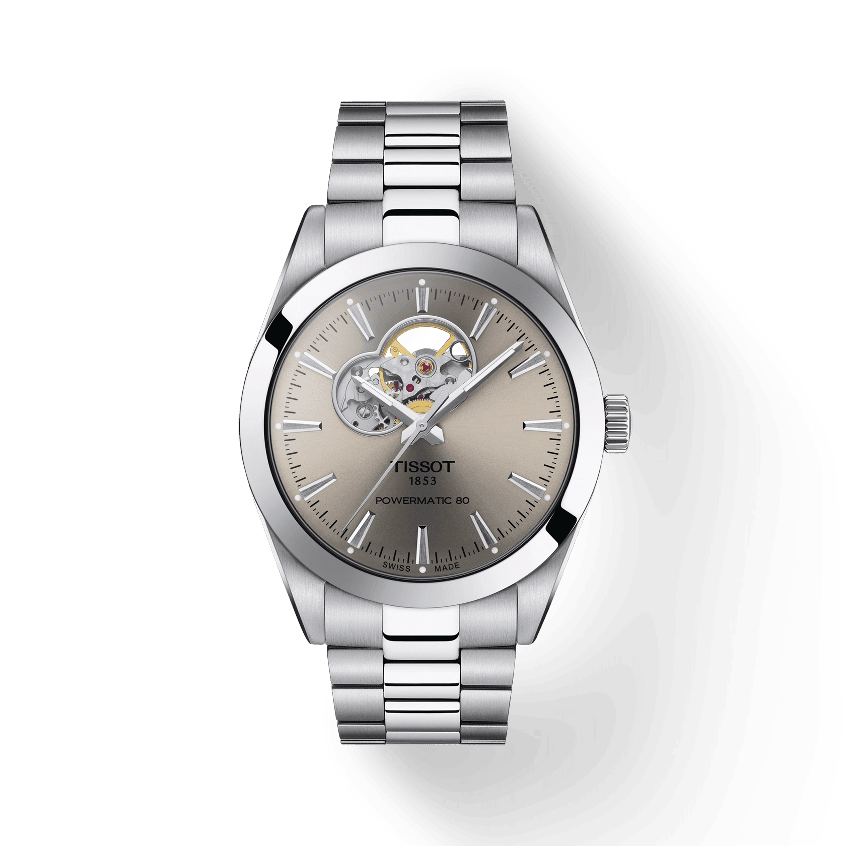 Tissot Gentleman Powermatic 80 Open Heart - miesten rannekello T1274071108100 - Puustjärven Kello & Kulta