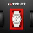 Tissot PRX Quartz rannekello valkoisella silikoni/kumirannekkeeella T1374101701100 - Puustjärven Kello & Kulta
