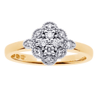 Festive Vintage Little Lotus timanttisormus 14-541-020 keltakulta - Puustjärven Kello & Kulta