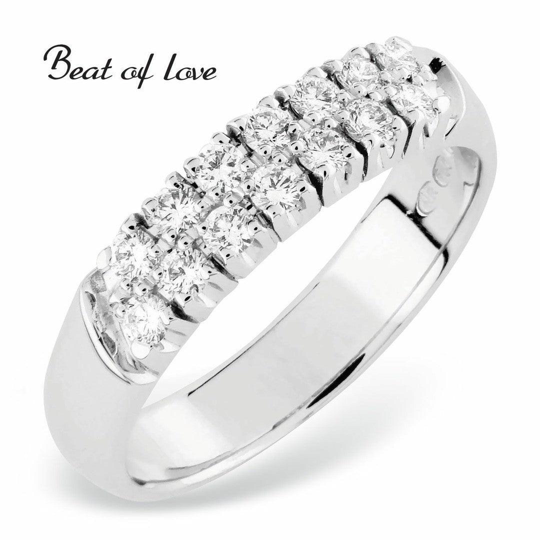 Beat of Love - valkokultainen timanttisormus RO-14x0.02DW-150 - Puustjärven Kello & Kulta